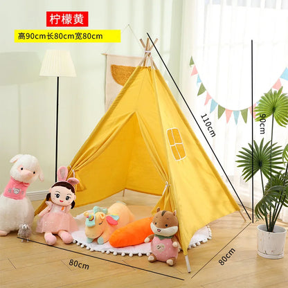 Kids Tent Teepee Tent For Children Portable Tipi Infantil House For Girl Cabana Boy Tents Decoration Carpet LED Lights