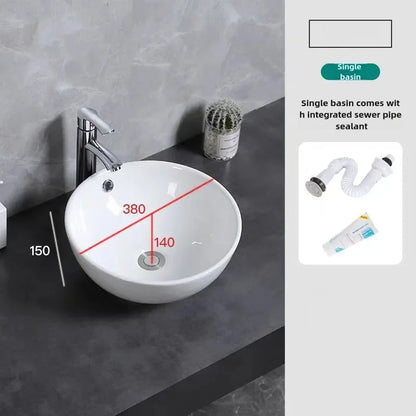 Bathroom washbasin Balcony washbasin Round size two models excluding faucet Sold separately ceramic pedestal washbasin