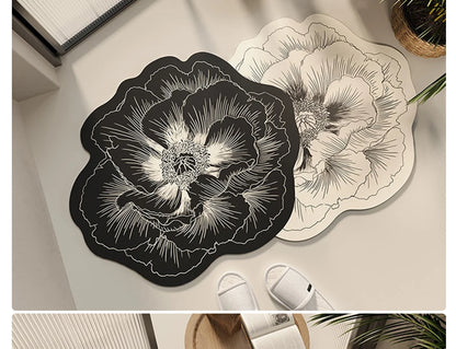 Bathroom Floor Mat Water-absorbing Non-slip Dirt-resistant Carpet Flower Diatom Mud Special-shaped Rug Door Home Decoration Mats