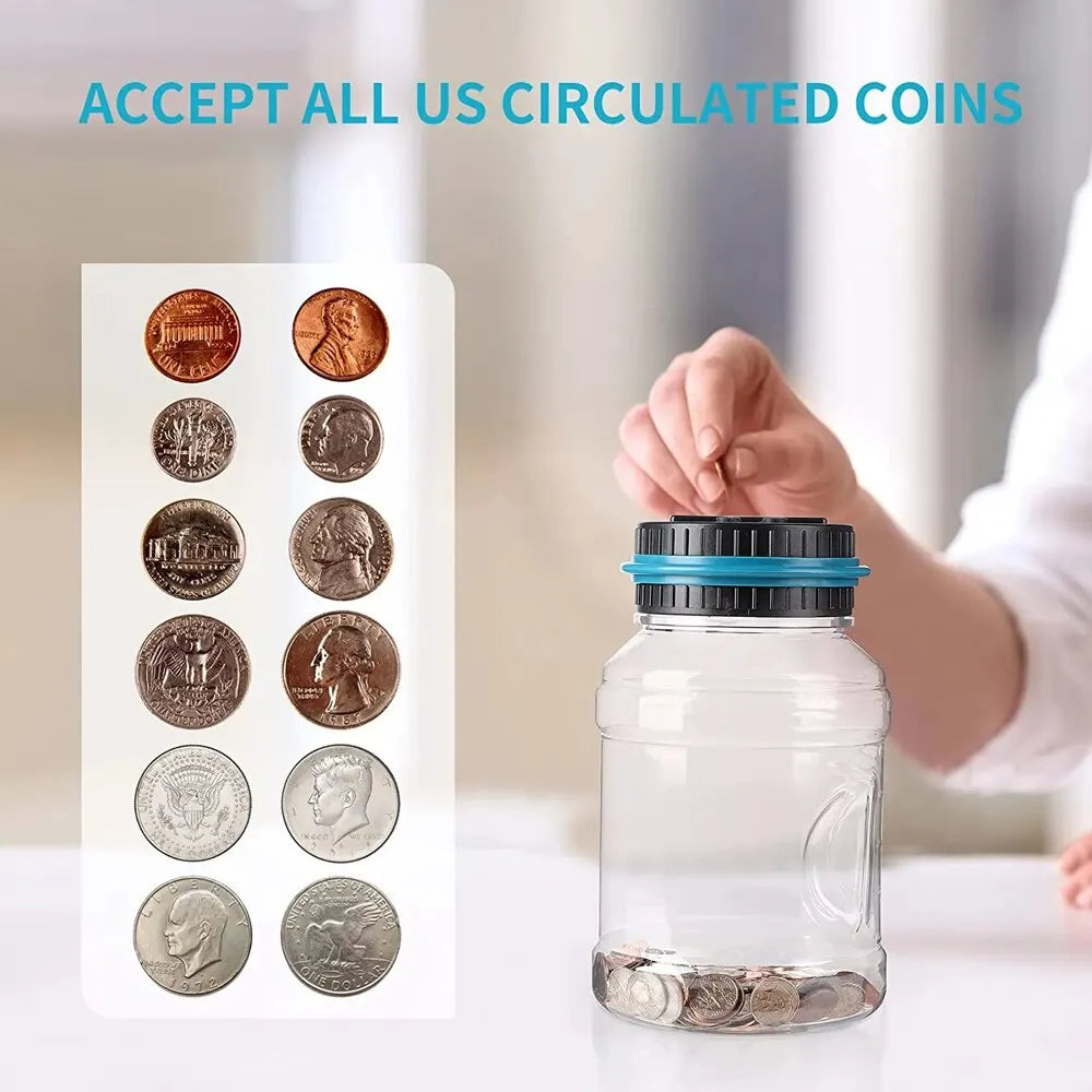 New Electronic Piggy Bank Counter Coin Digital LCD Counting Coin Money Saving Box Jar Coins Storage Box For USD EURO Money Gifts