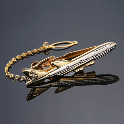 Gentleman Fashion Airplane Shape Accessories Jewelry Wedding Gifts Necktie Clip Shirt Tie Pin Aircraft Clips Men Tie Clip