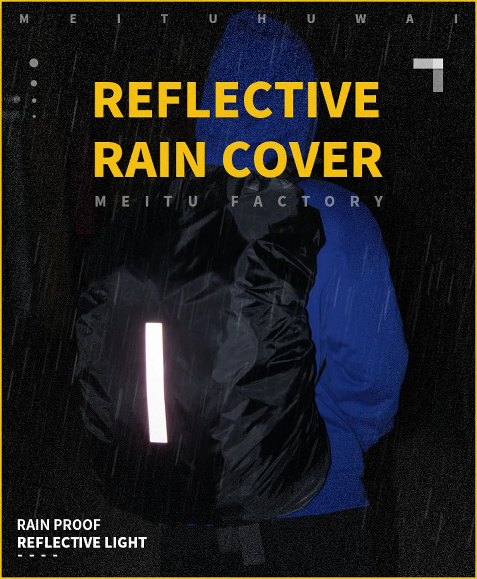 KoKossi 1Pcs 20-60L Outdoor Hiking Backpack Rain Cover Backpack Waterproof Cover Cycling Hiking Reflective Rain Cover Unisex