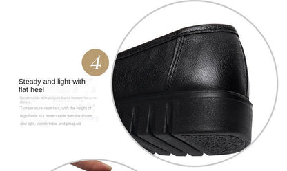 Women Shoes Low Top Round Toe Loafers Waterproof Moccasin Solid Color Versatile Casual Flat Shoes for Women