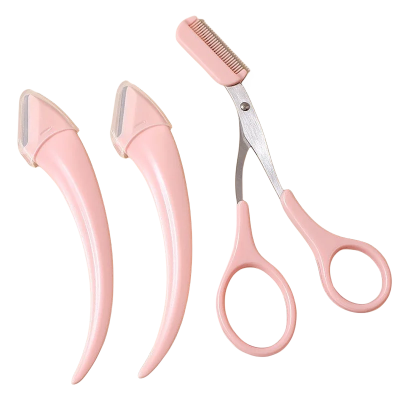 Eyebrow Trimming Knife Eyebrow Face Razor For Women Professional Eyebrow Scissors With Comb Brow Trimmer Scraper Accesso