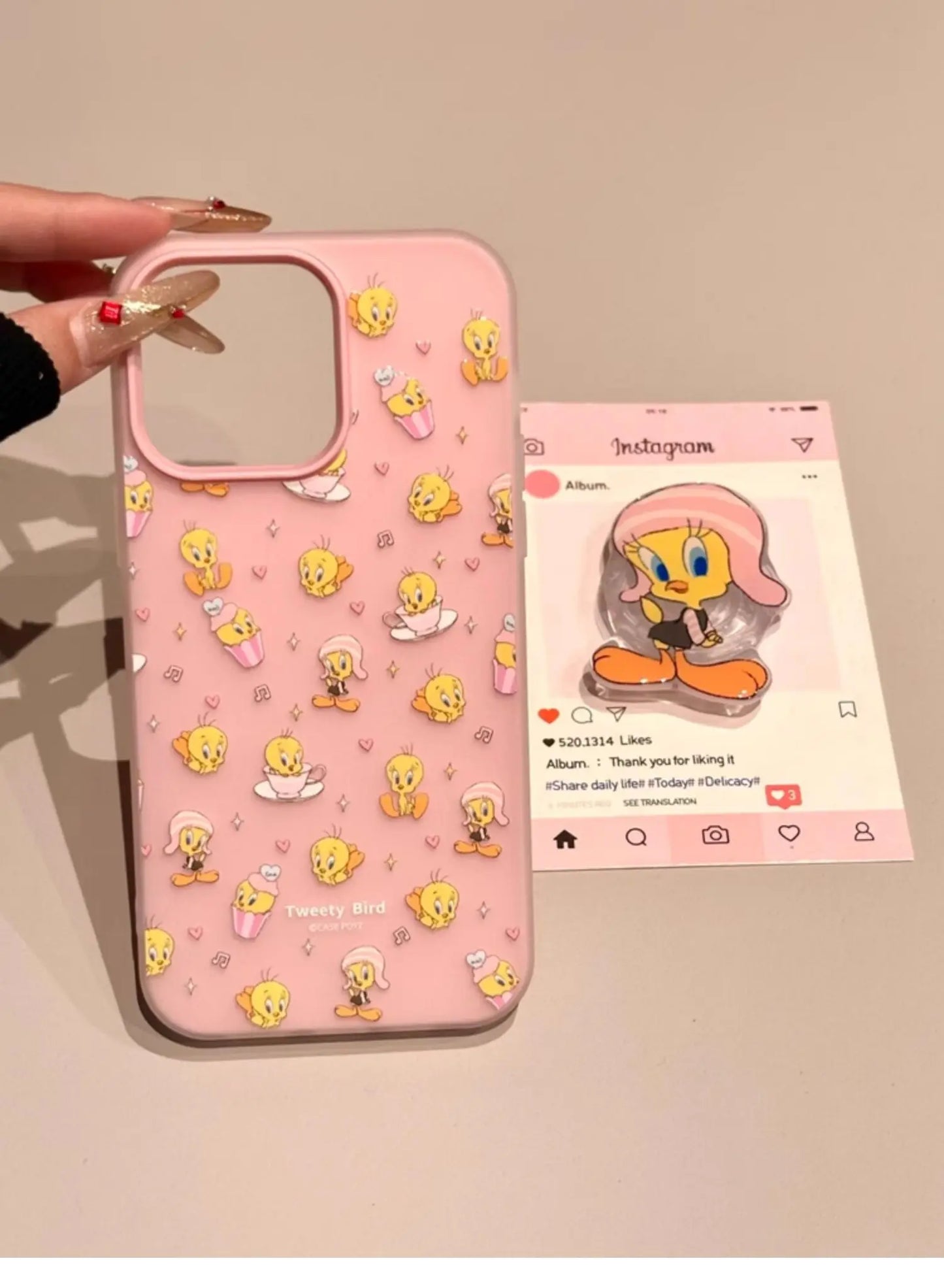 Cute Pink Cartoon Du Girl Phone Case Full Cover with Stand for iPhone 6 pro Max 5 pro 4 Small 3 Women's Anti-Fall Prote...