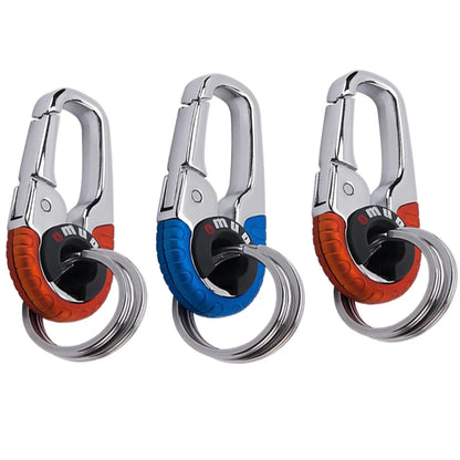 3pcs Keychain Men Stainless Steel Buckle Outdoor Carabiner Climbing Tool Double Ring Car Fishing Hook Key Ring Accessories