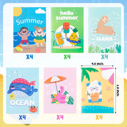 24pcs Coloring Books Colouring Pages Bulk Ocean Colorful Drawing DIY Art Doodle Painting Learning Color Booklet Arts Beginners