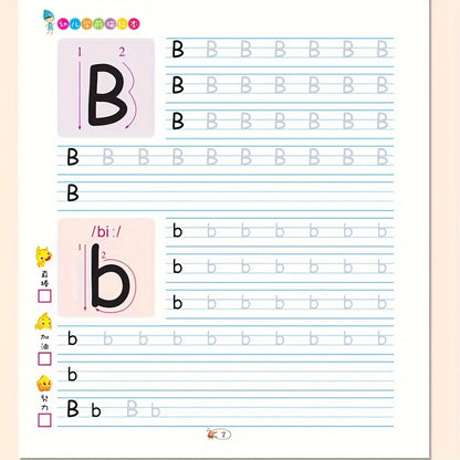 2 Books/set English Tracing Books - ABC Writing Practice Workbooks - Handwriting Exercises - Learn to Write Alphabet
