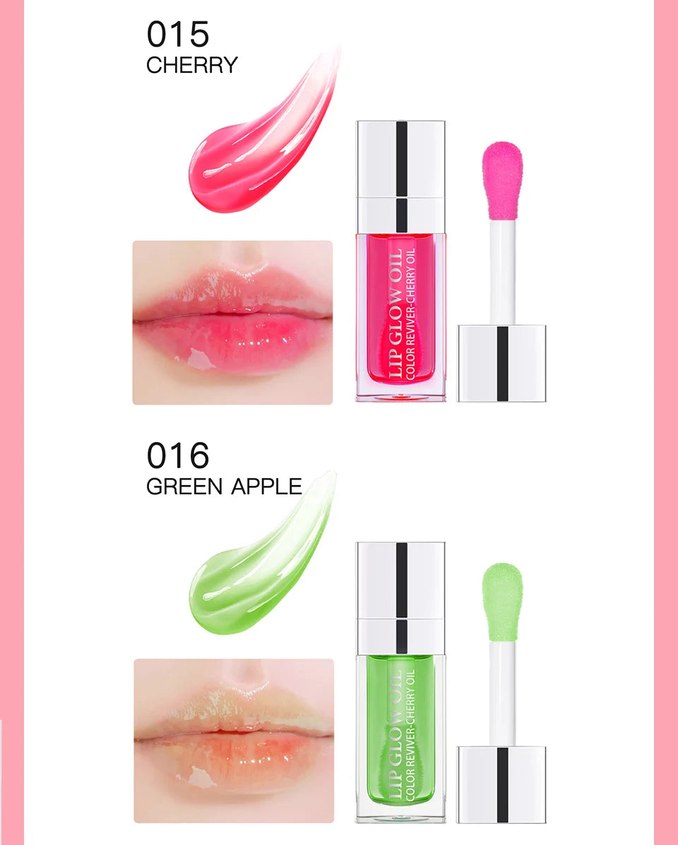 Crystal Jelly Moisturizing Lip Oil Plumping Lip Gloss Makeup Sexy Plump Lip Glow Oil Tinted Lip Plumper 6ml 1 Piece
