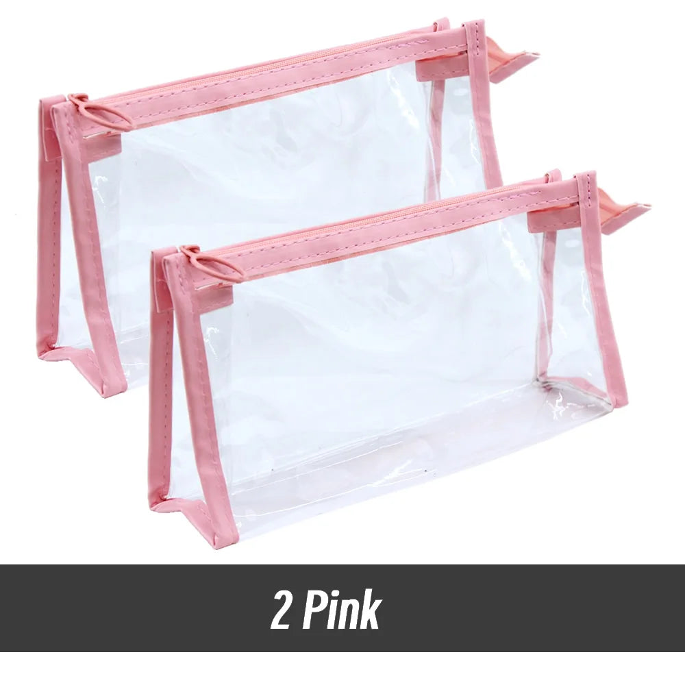 Transparent Triangular Pencil Case Large Capacity Simple Pen Bag Kawaii Cosmetic Bag School Study Stationery Office Supplies