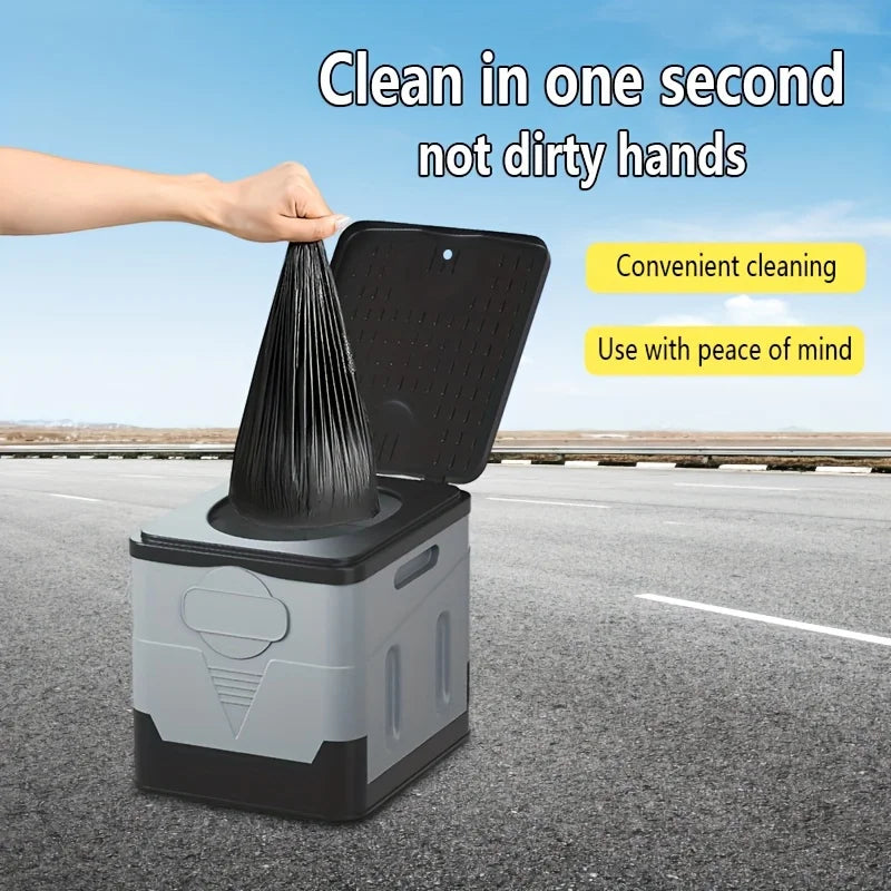 1 Portable Outdoor Toilet, Car Toilet, Foldable and Mobile Toilet, Suitable for Outdoor Camping, Hiking, Hiking, Tourism