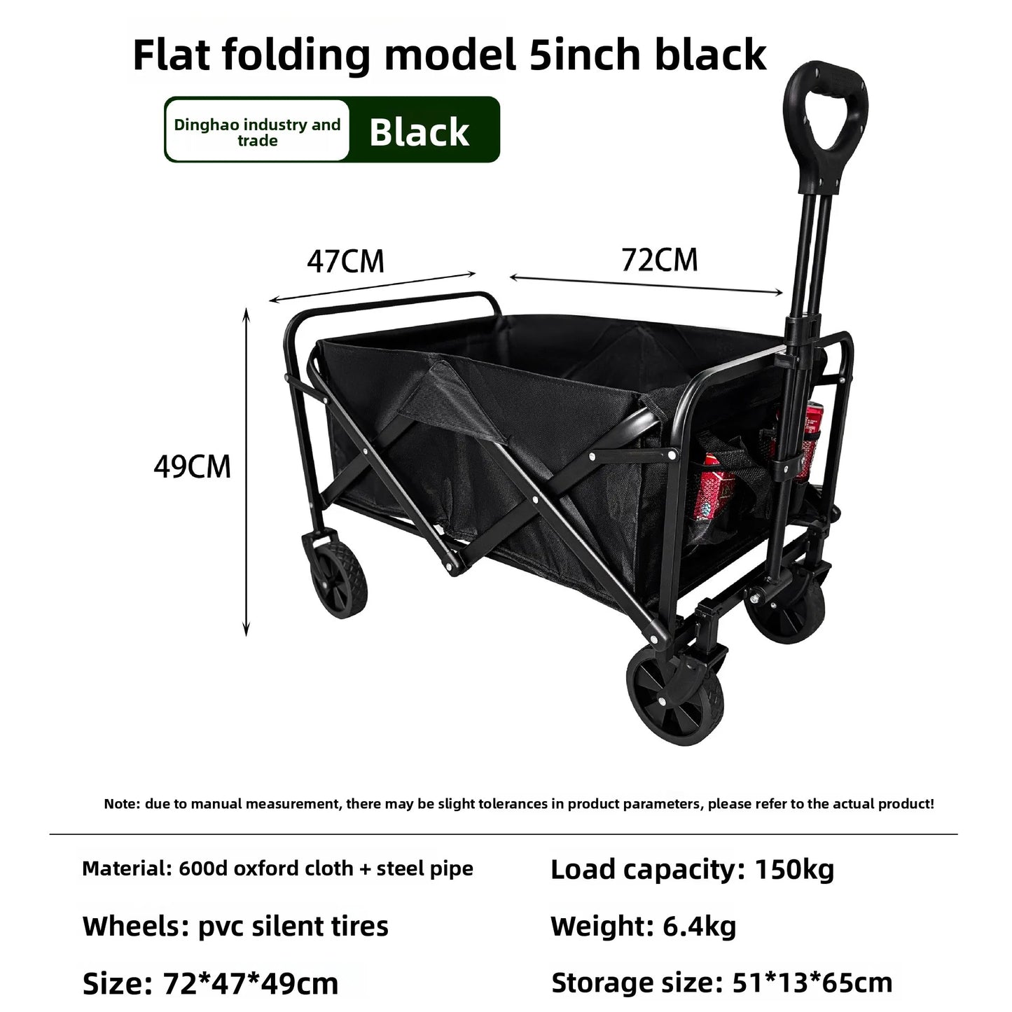 Outdoor camping vehicle, small trolley, camping cart, picnic folding trolley, grocery shopping trolley, small trailer, camper