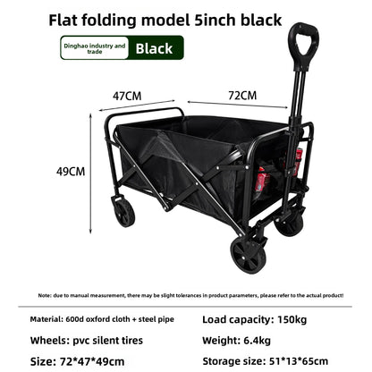 Outdoor camping vehicle, small trolley, camping cart, picnic folding trolley, grocery shopping trolley, small trailer, camper