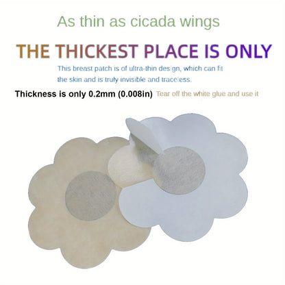 100pcs Invisible Strapless Self-Adhesive Nipple Patches - Disposable Invisible Nipple Patches, Summer Underwear Accessories Skin