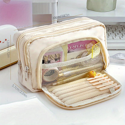 Multi Layer Pencil Case Large Capacity Kawaii  Pen Box Cute Pen Holder Pouch for Students Back to School Stationery Supplies