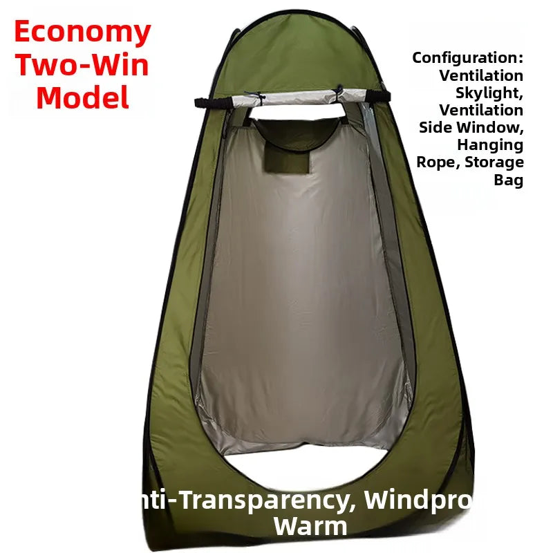 خيمة استحمام خارجية محمولة، خيمة طاقة سميكة، مرحاض متنقل، غرفة تغيير الملابس، عزل حراري، كاميرا، معدات سفر