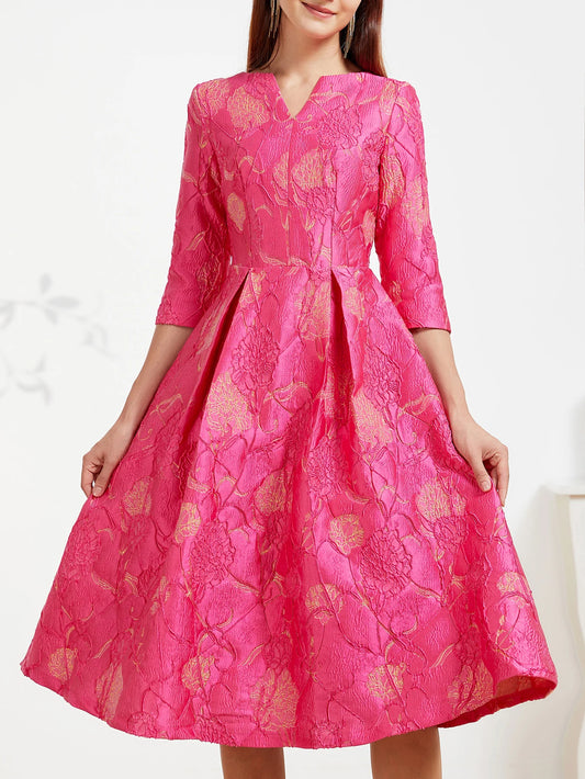 Luxury Dress Women Fashion Elegant Jacquard Dress Party Floral Women Clothing Evening Vintage Dress Formal Vestidos