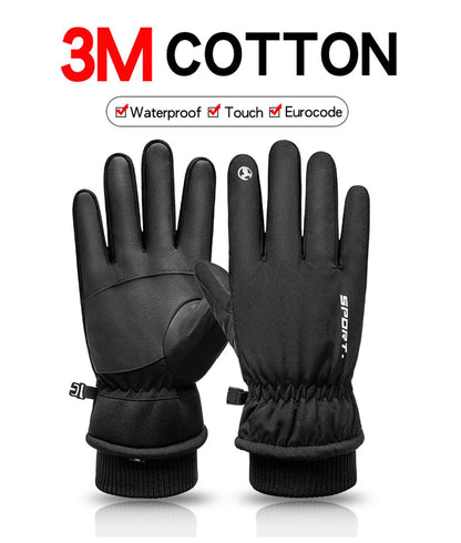 قفازات حرارية شتوية لركوب الدراجات والتزلج والرياضات الخارجية والجري والدراجات النارية وقفازات صوفية تعمل باللمس وقفازات دافئة غير قابلة للانزلاق بأصابع كاملة
