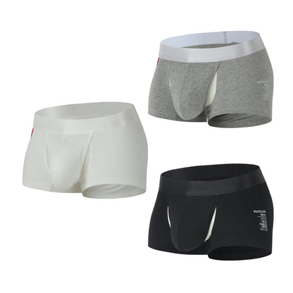 Open Front Underwear Men Cotton Sexy Men's Boxer Shorts Panties Breathable Pouch Bulge Underpants Male