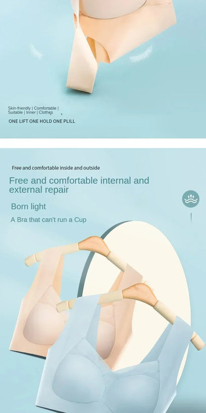 Soft Support Seamless Underwear Comfortable Gathering No Steel Ring Collection Light Thin Breathable Bra Style