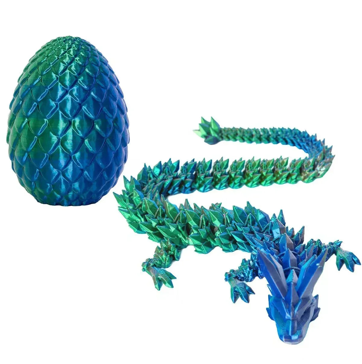 22cm 3D Printed Dragon 8.5cm Dragon Egg Crystal Dragon Egg Funny Home Office Decoration Cool Chinese Festival Dragon Figurine