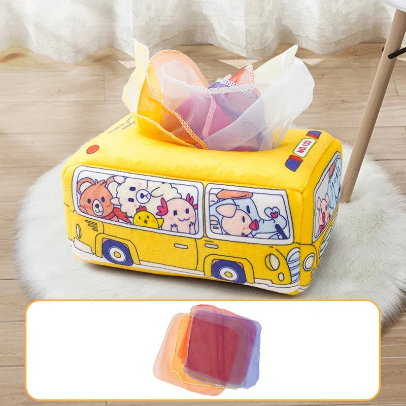 YY17（0+10 ）Baby Tissue Box - Montessori Baby Toys 5 Months Baby Tissue Box Learning Toys, Baby Puzzle Toys