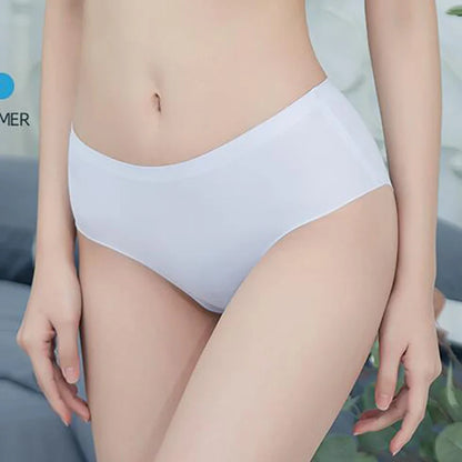 New 1Pcs Women's Panties Seamless Underwear Ice Silk Comfortable Sexy Underpants Female Mid-waist Briefs Lingeries Tanga Girls