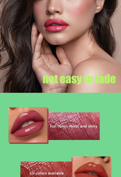 Lip Gloss Waterproof Long-term Moisturizing Non-stick Cup Non-fading Liquid Green Packaging Lip Gloss Cosmetics