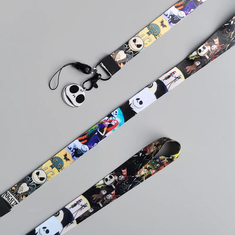The Nightmare Before Christmas Lanyard for Key ID Credit Card Cover Pass Mobile Phone Charm Neck Straps Badge Holder Accessories