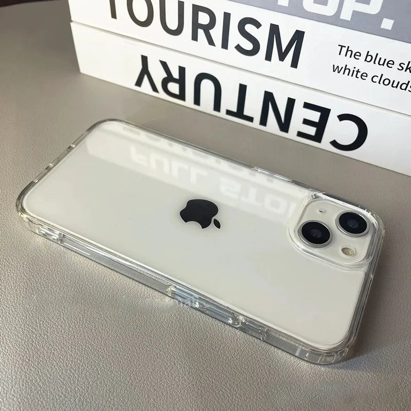 Luxury Transparent Soft Acrylic Phone Case For iPhone 16 15 14 13 12 11 Pro Max XS X XR 7 8Plus Mini Shockproof Protective Cover