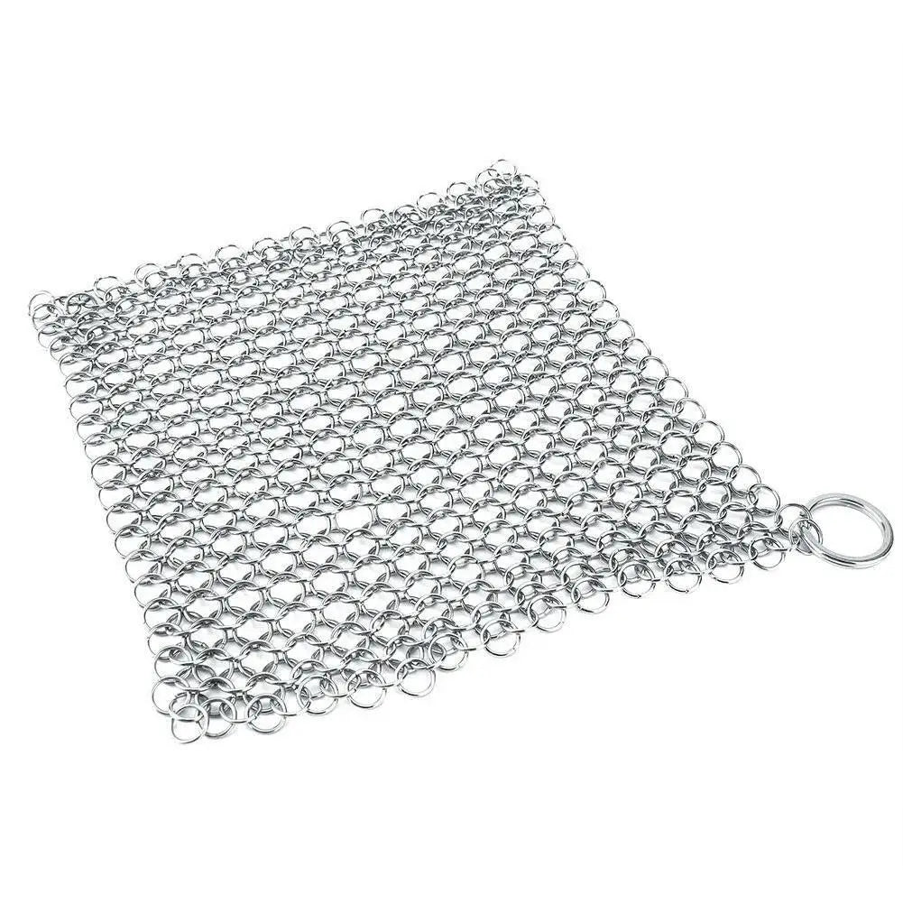 Kitchen Cleaning Ring Stainless Steel Cleaner Chainmail Scrubber Brush Pan Net Home Cookware Reusable Washing Net Cleaning Tool