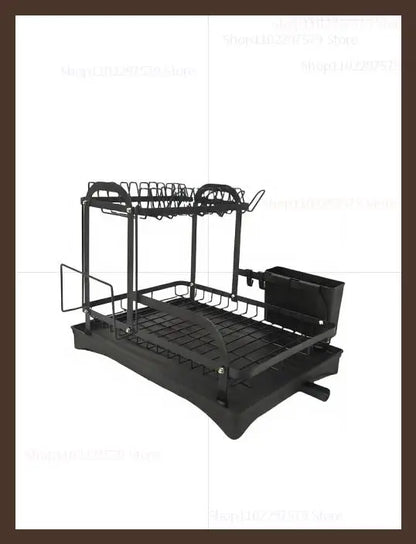 Kitchen utensil storage rack, multifunctional drainage rack on the countertop, convenient for storing utensils in the kitchen