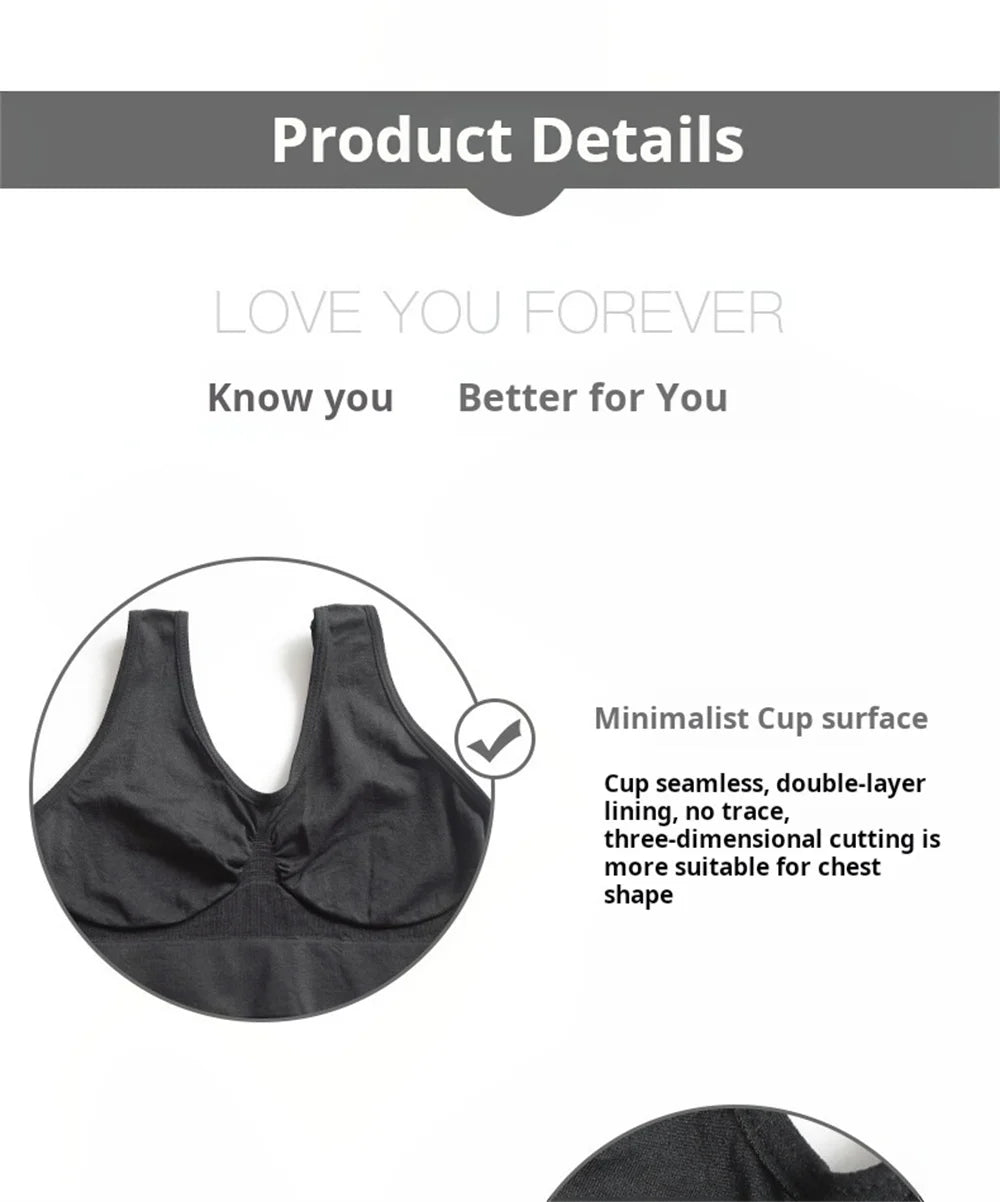 Women'S Seamless Bra For Women Crop Top Black Vertical Stripe Breathable Sports Bra Fitness Tube Tops Yoga Underwear Sports Bra