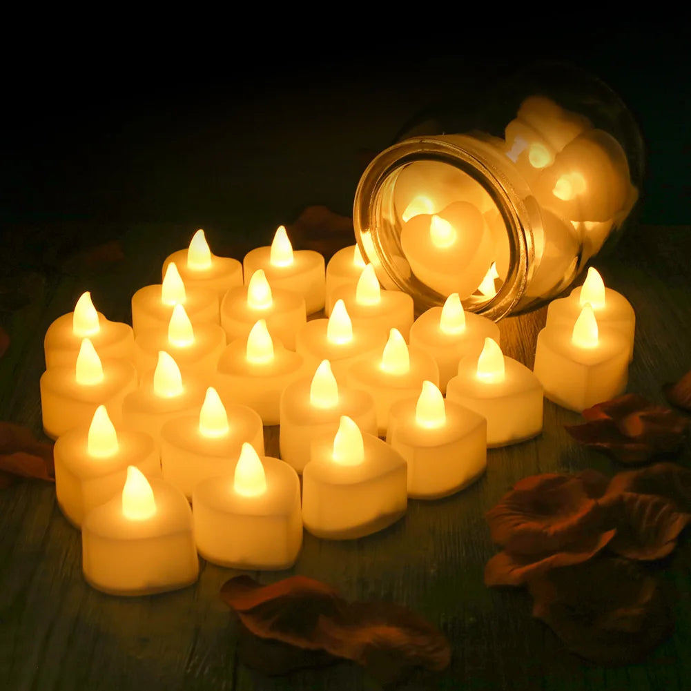 12/24Pcs Flameless LED Candle Battery Operated Flickering Candle For Home Christmas Party Wedding Decoration Tealight Candles