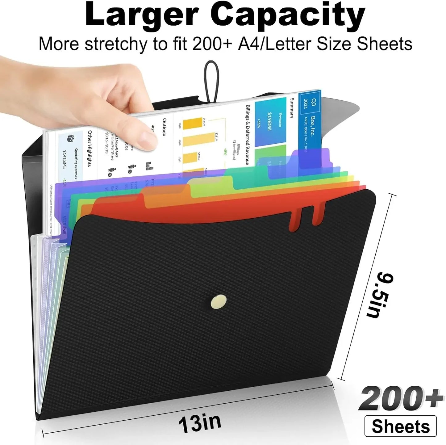 Expanding File Folder,5 Pocket Folders for Documents,Portable Paper Organizer for School Office Supplies,A4 Size