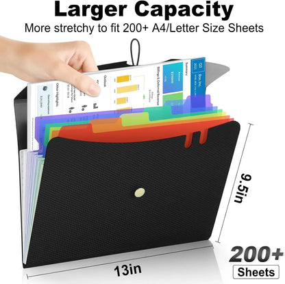 Expanding File Folder,5 Pocket Folders for Documents,Portable Paper Organizer for School Office Supplies,A4 Size