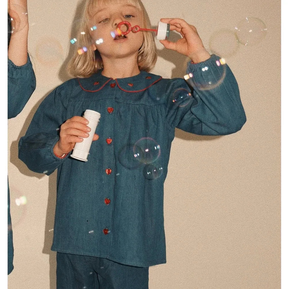 Kids Girls Clothes 25AW New Toddler FL Cute Bow Strawberry Printed Dresses Denim Vest Dress Jeans Children Clothing