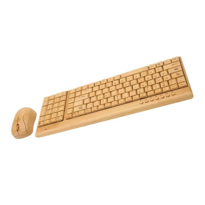 SOFT-Wireless Keyboard Mouse Bamboo Wood Computer Keyboard Bamboo Wireless Keyboard Andmouse