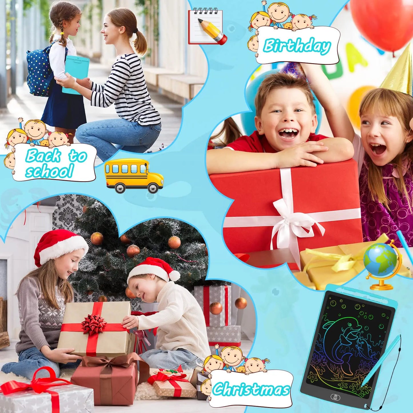 Children's Digital Drawing Tablet 8.5 Inch LCD Screen Electronic Writing Board with Handwriting Pad and Stylus Pad LCD Screen