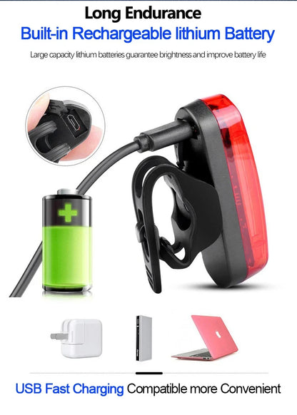 Rechargeable Bike Front Lights Bicycle Taillight MTB Road Bike Light Set Bicycle Headlight Back Rear Lamp Cycling Accessories