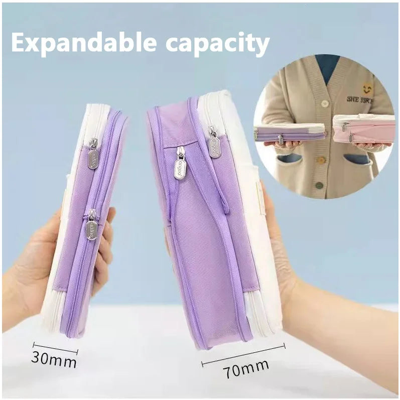 Kawaii Pencil Cases Large Capacity Pencil Bag Pouch Holder Box for Girls Office Students Organizer School Stationery Supplies