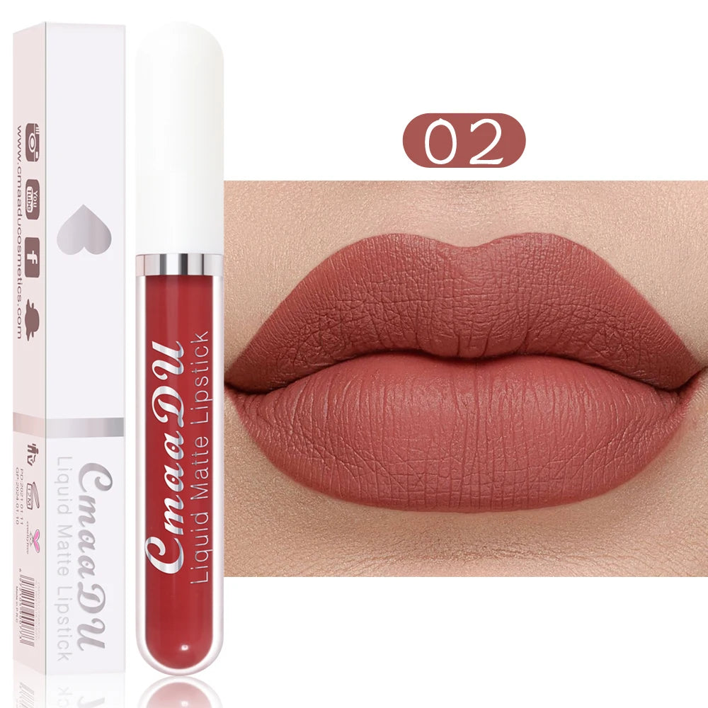 Waterproof Long Lasting Matte Lip Gloss Non Stick Cup Liquid lipstick