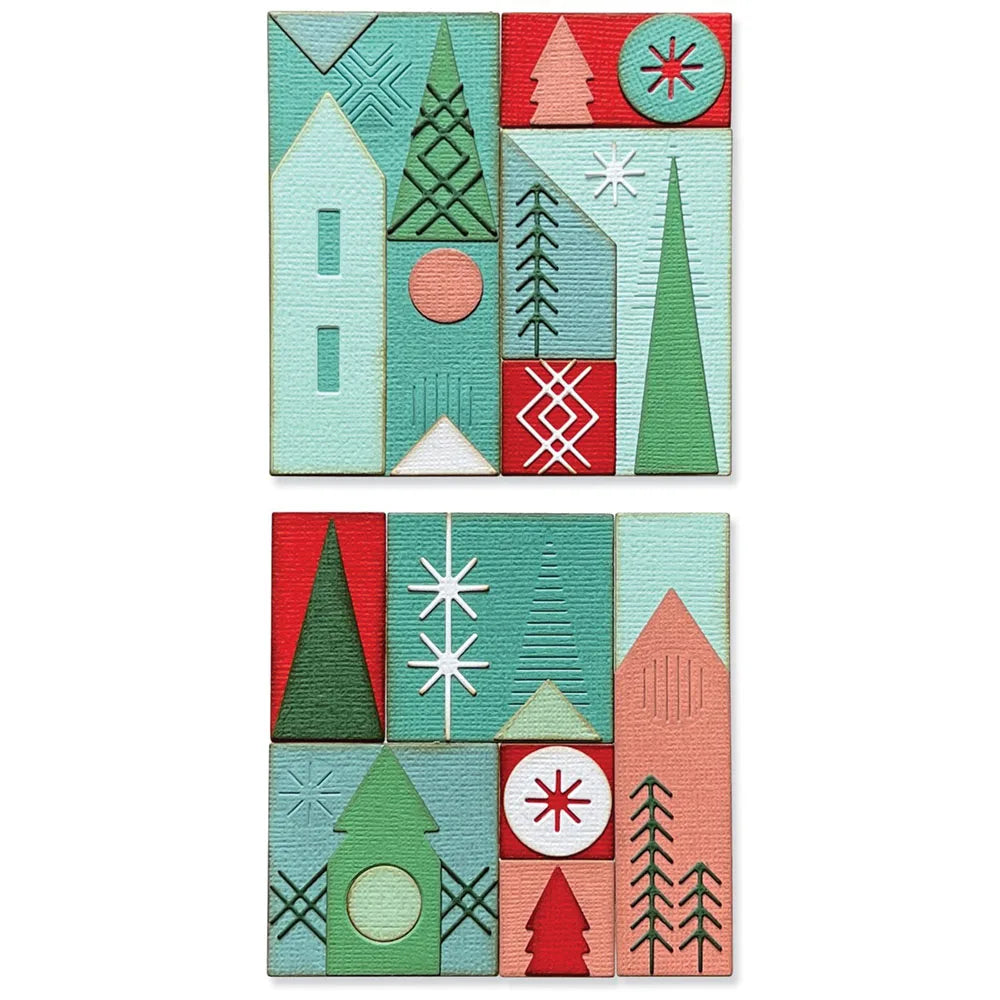 Christmas Tree Cabin Combination Metal Cutting Dies for DIY Scrapbooking Paper Card Craft Decoration Background Album Making