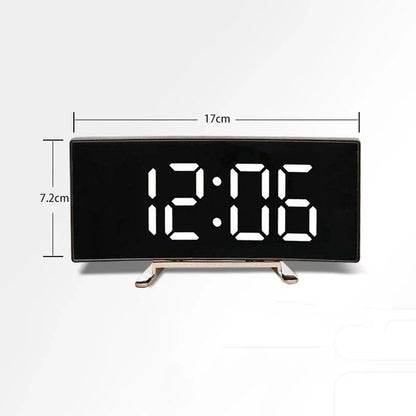 LED Curved Screen Luminous Electronic Clock Mirror Clock Living Room Large Screen Alarm Clock Home Decoration