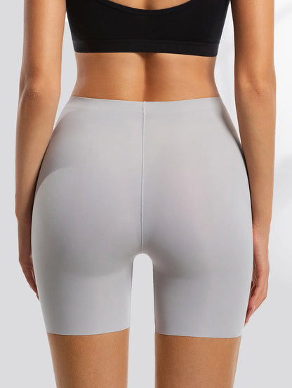 Flarixa Seamless High Waist Shorts Panties For Women Tummy Control Hip Lift Ice Silk Safety Pants Underwear Boyshorts Boxer