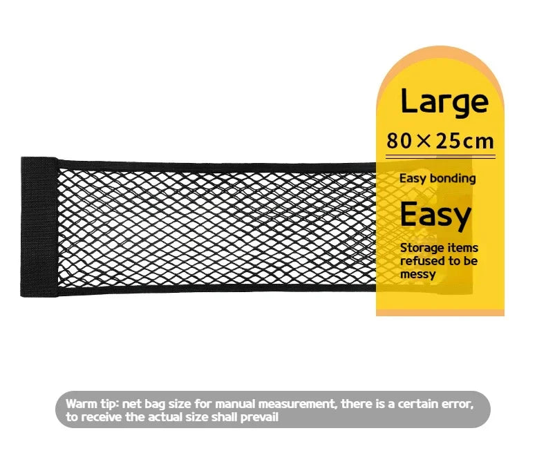 Luggage Storages Car Trunk Storage Bag Double Stretch Velcro Car Storage Net Bag Mesh Storages Net Bag Car Net