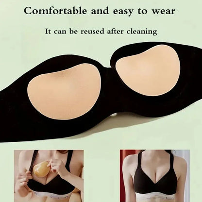 1Pair Silicone Bra Inserts Breast Pads Sticky Push-up Women Bra Cup Thicker Nipple Cover Patch Bikini Inserts for Swimsuit