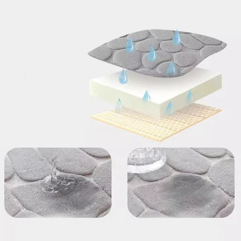 【Hot sales】Bathroom Floor Mat Absorbent Floor Mat Bathroom Door Door Toilet Quick-drying Non-slip Carpet Door Mat Entry Mat
