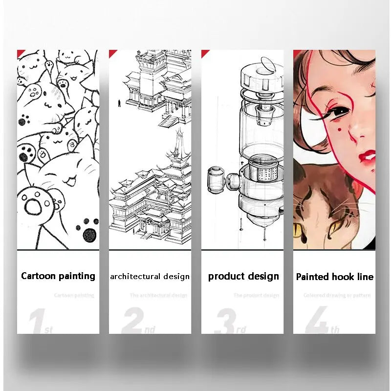 3pcs Manga Markers Needle Pen Art Hand-painted Hook Line Pen Sketch Pens Stationery Set Art School Supplies Art Sakura Pen New