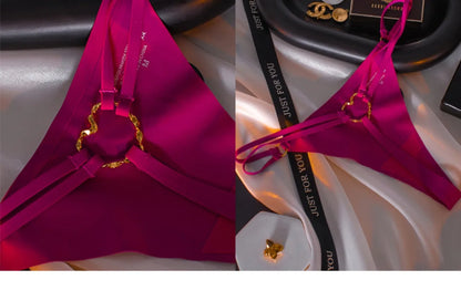 Ice Silk Girls Briefs Iron Ring Sexy Women G String Panties Underwear Thong Seamless Underpants Yoga Lingerie Plus Size S-XL